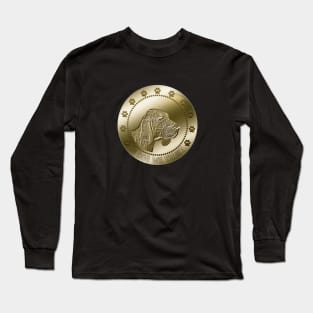 Bloodhound Coin Digital Art Crypto Cryptocurrency Long Sleeve T-Shirt